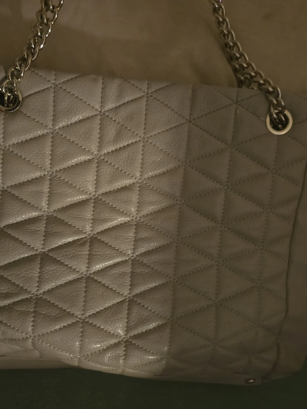 Kate Spade Quilted Taupe Leather Shoulder Bag